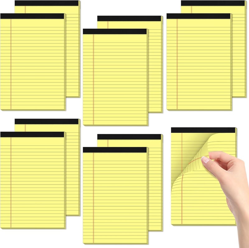 Aidunmis Small Legal Pads 5x8 Yellow 10 Pack Small Note Pads 5x8 College Ruled Yellow Notepads 80 GSM Lined Pads of Paper Notebook for Work Yellow Small Tablets Paper 5x8 Narrow Ruled Legal Pad 30 Sheets/Pad - Image 1